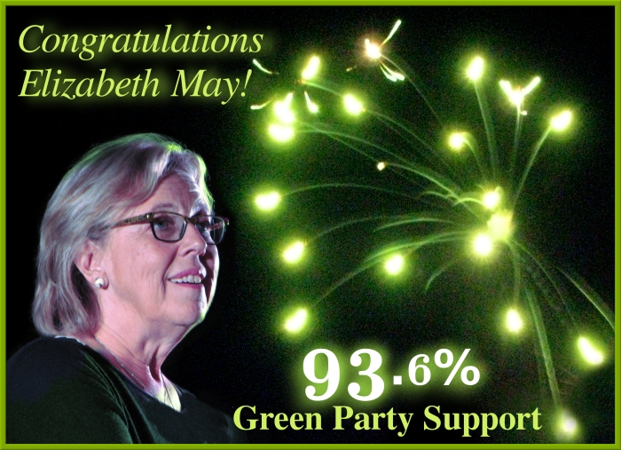 Congratulations Elizabeth May-93.6%