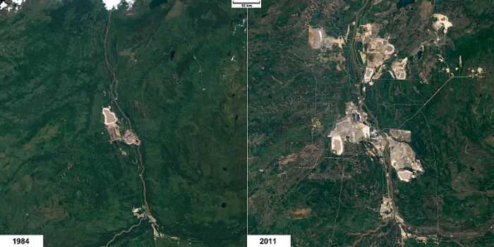 NASA: Athabasca tar sands environmental impact 1984 vs 2011