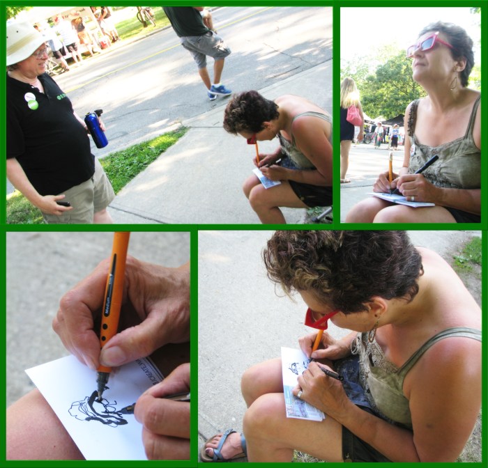Michele Braniff sketches Bob Jonkman at the KW Multicultural Festival