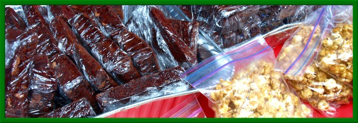 Edibles: Brownies and Caramel corn